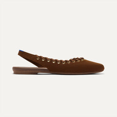 The Almond Slingback - Eyelet Russet