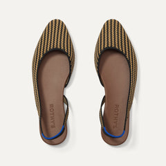 The Almond Slingback - Butterscotch Stripe