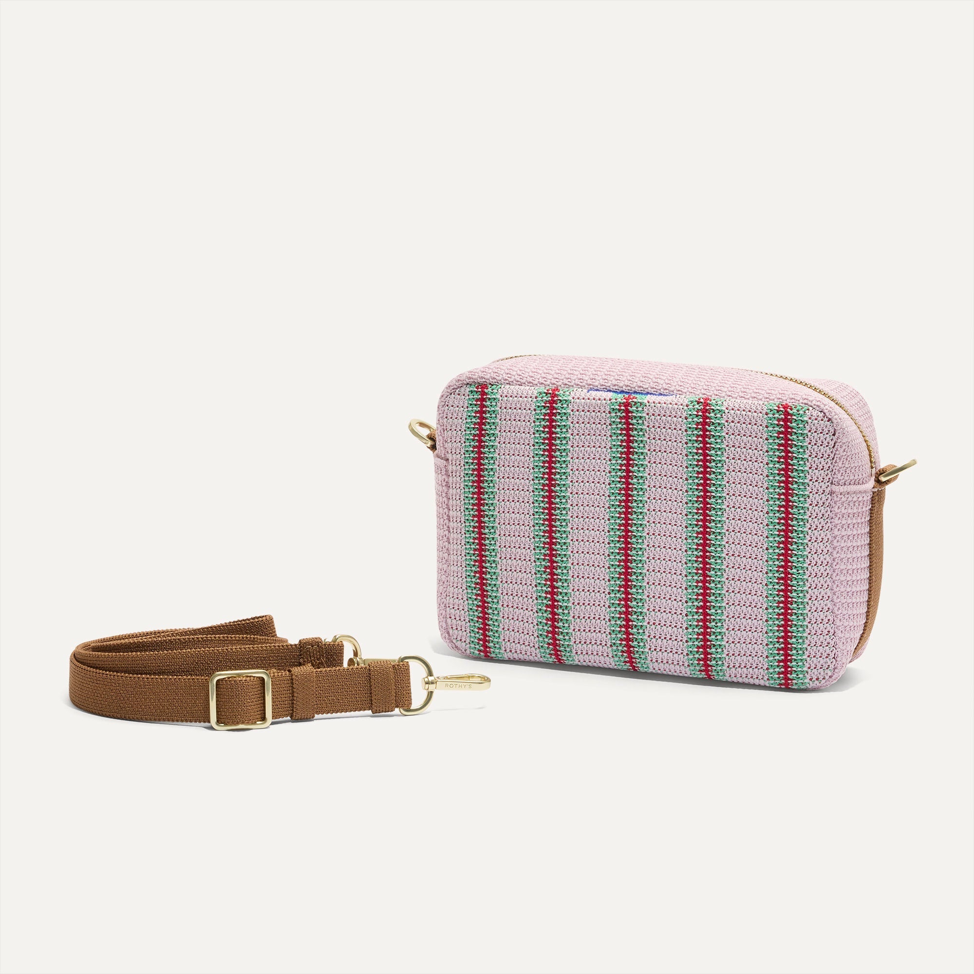 The Crossbody Camera Bag - Watermelon Market Stripe