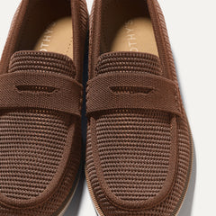 The Penny Loafer - Cinnamon Raffia-Knit