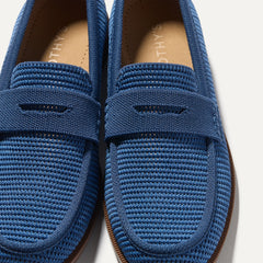 The Penny Loafer - Blue Raffia-Knit