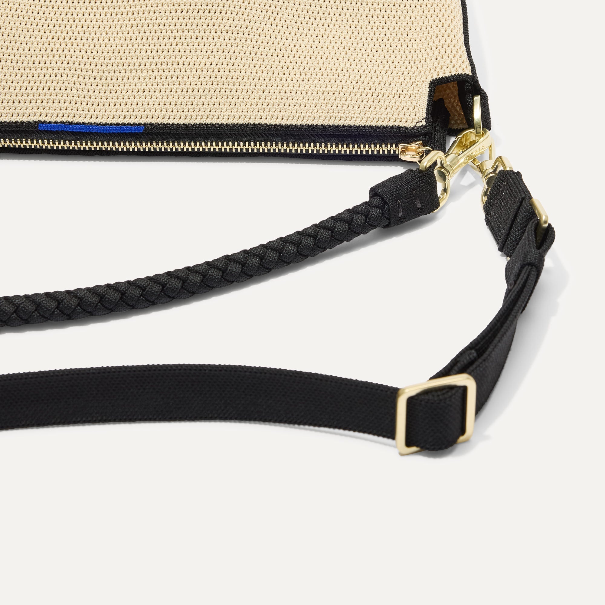 The Daily Crossbody - Black and White Raffia-Knit