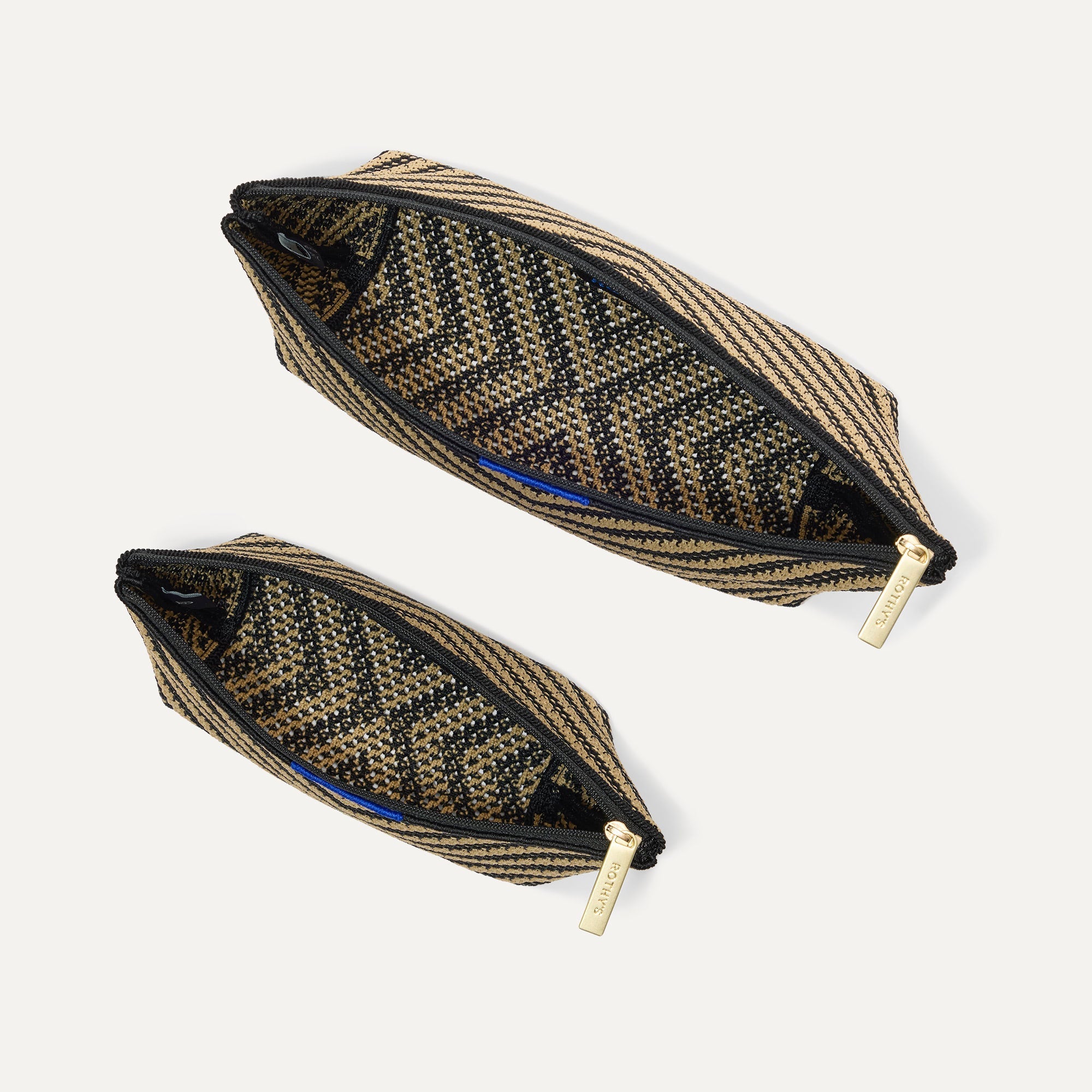 The Travel Pouch Set - Toffee Chevron