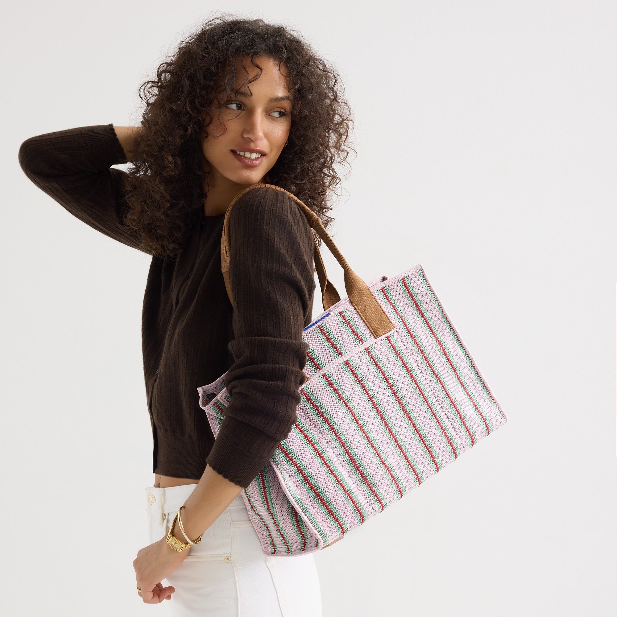 The Classic Tote - Watermelon Market Stripe